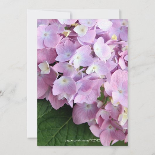 Invitation ©Mariage Garden Pink Hydrangeas (Dos)