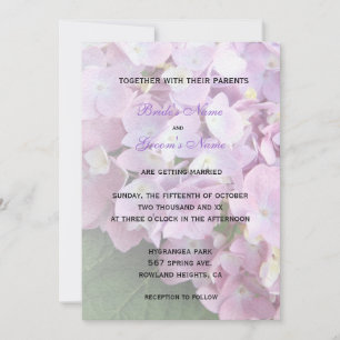 Invitation ©Mariage Garden Pink Hydrangeas