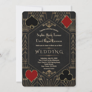 Invitation Mariage Gatsby Or Noir 1920 Jeux Casino