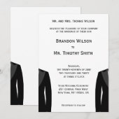 Invitation Mariage Gay Blanc Et Noir Personnalisé (Devant / Derrière)