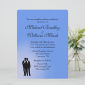 Invitation Mariage Gay Blue Groom et Groom Gay (Debout devant)