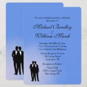 Invitation Mariage Gay Blue Groom et Groom Gay (Devant / Derrière)