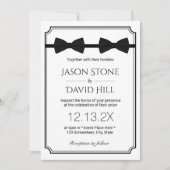 Invitation Mariage gay double Bow Cravate classique encadré (Devant)