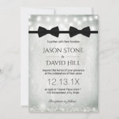 Invitation Mariage gay double Bow Cravates de bébé souffle de (Devant)