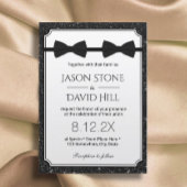 Invitation Mariage Gay double Bow Cravates moderne Parties sc