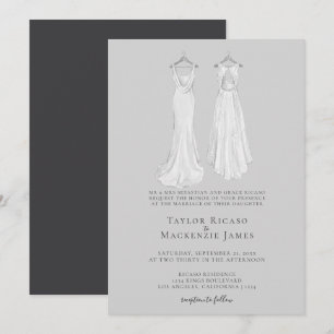 Invitation Mariage Gay Élégant Deux Mariées en Robes