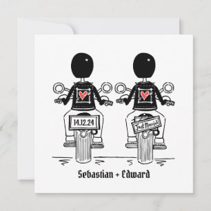 Invitation Mariage gay Gay Motorcycle Gay Custom Two Grooms
