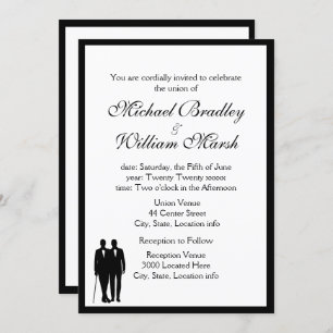Invitation Mariage Gay Groom et Groom Elegant