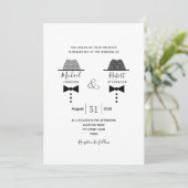 Invitation Mariage gay noir blanc (Debout devant)