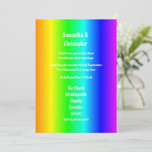 Invitation mariage gay pride (Debout devant)