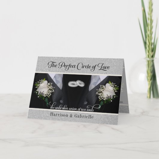 Invitation Mariage Gay Silver and Black Inside Photo (Devant)