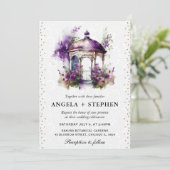 Invitation Mariage Gazebo du jardin de printemps aquarelle (Debout devant)