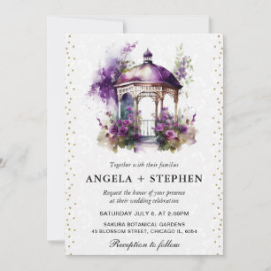 Invitation Mariage Gazebo du jardin de printemps aquarelle