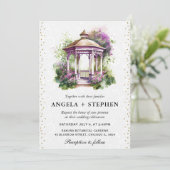 Invitation Mariage Gazebo du jardin de printemps aquarelle (Debout devant)