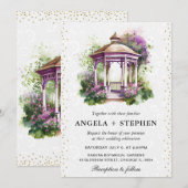 Invitation Mariage Gazebo du jardin de printemps aquarelle (Devant / Derrière)