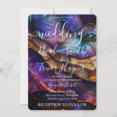 Invitation Mariage géode d'opale de feu coloré (Devant)