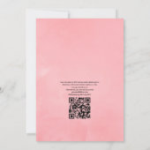 Invitation Mariage géométrique à code QR RSVP Fleur de cerisi (Dos)
