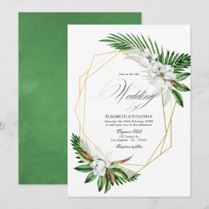 Invitation Mariage géométrique à la gouache tropicale