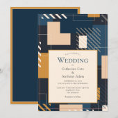 Invitation Mariage géométrique Abstrait moderne (Devant / Derrière)
