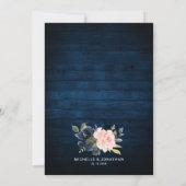 Invitation Mariage géométrique bleu bleu bleu bleu bleu marin (Dos)