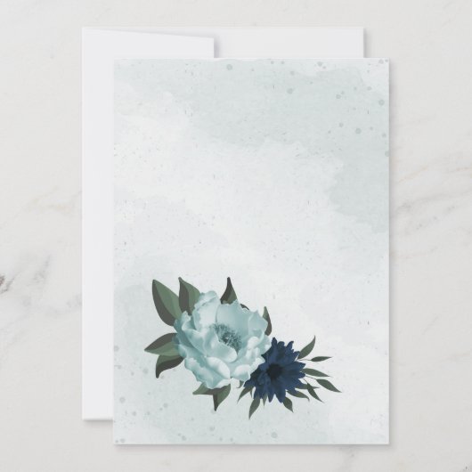 Invitation Mariage géométrique bleu et bleu foncé (Dos)