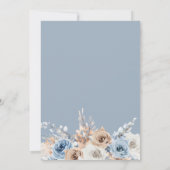 Invitation mariage géométrique bleu poussiéreux (Dos)