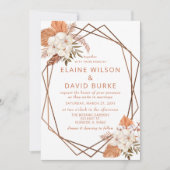 Invitation Mariage géométrique bohème rustique en terre cuite (Devant)