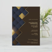Invitation Mariage géométrique Brown et or (Debout devant)