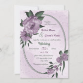 Invitation mariage géométrique de fleurs violettes (Devant)