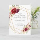 Invitation Mariage géométrique de la Bourgogne-Marsala et de  (Debout devant)