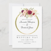 Invitation Mariage géométrique de la Bourgogne-Marsala et de (Devant)