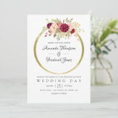 Invitation Mariage géométrique de la Bourgogne-Marsala et de (Debout devant)