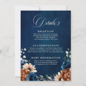 Invitation Mariage géométrique de la marine de terre tout en  (Dos)