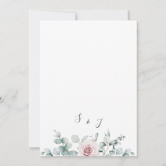 Invitation Mariage géométrique de l'Eucalyptus rose pâle (Dos)