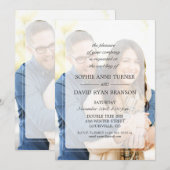 Invitation Mariage géométrique de photo défraîchi moderne (Devant / Derrière)