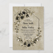 Invitation Mariage géométrique de tournesol rustique (Devant)