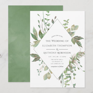 Invitation Mariage Géométrique de Verdure