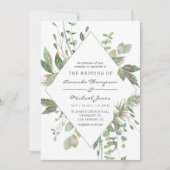 Invitation Mariage Géométrique de Verdure (Devant)