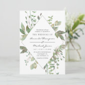 Invitation Mariage Géométrique de Verdure (Debout devant)
