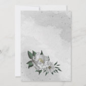 Invitation mariage géométrique des fleurs blanches romantique (Dos)