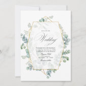Invitation Mariage géométrique d'eucalyptus Silver Sage (Devant)
