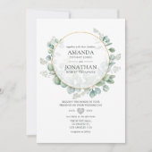 Invitation Mariage géométrique d'eucalyptus Silver Sage (Devant)
