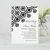 Invitation Mariage géométrique diagonal| noir et blanc (Debout devant)