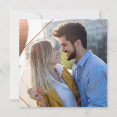 Invitation Mariage géométrique en marbre de cuivre élégant (Dos)