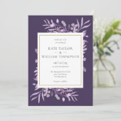 Invitation Mariage géométrique en or de lime violet (Debout devant)