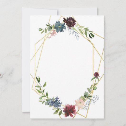 Invitation Mariage géométrique et fleurs (Devant)