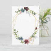 Invitation Mariage géométrique et fleurs (Debout devant)