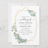 Invitation Mariage géométrique eucalyptus (Devant)