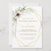 Invitation Mariage géométrique Eucalyptus Gold Brunch (Devant)