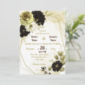 Invitation mariage géométrique Extraordinaire en ivoire brun (Debout devant)